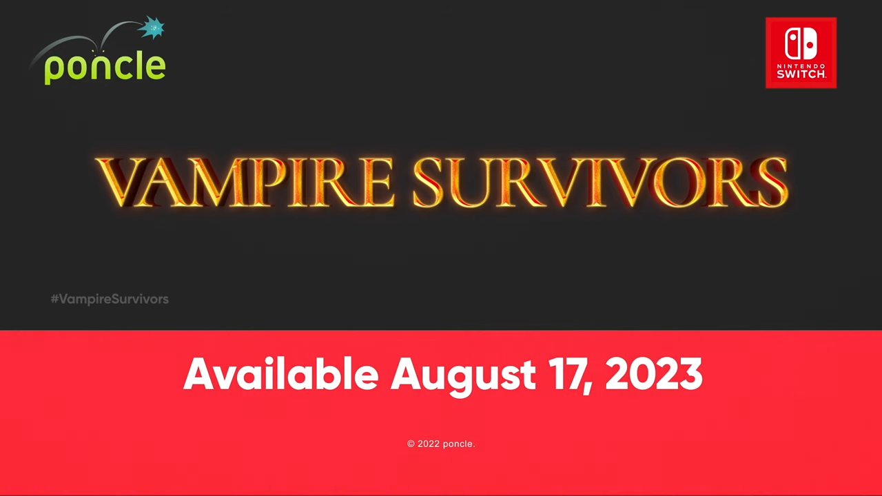 人气游戏《吸血鬼幸存者》8 月中旬登上 Switch 平台 最多支援四名玩家同乐
